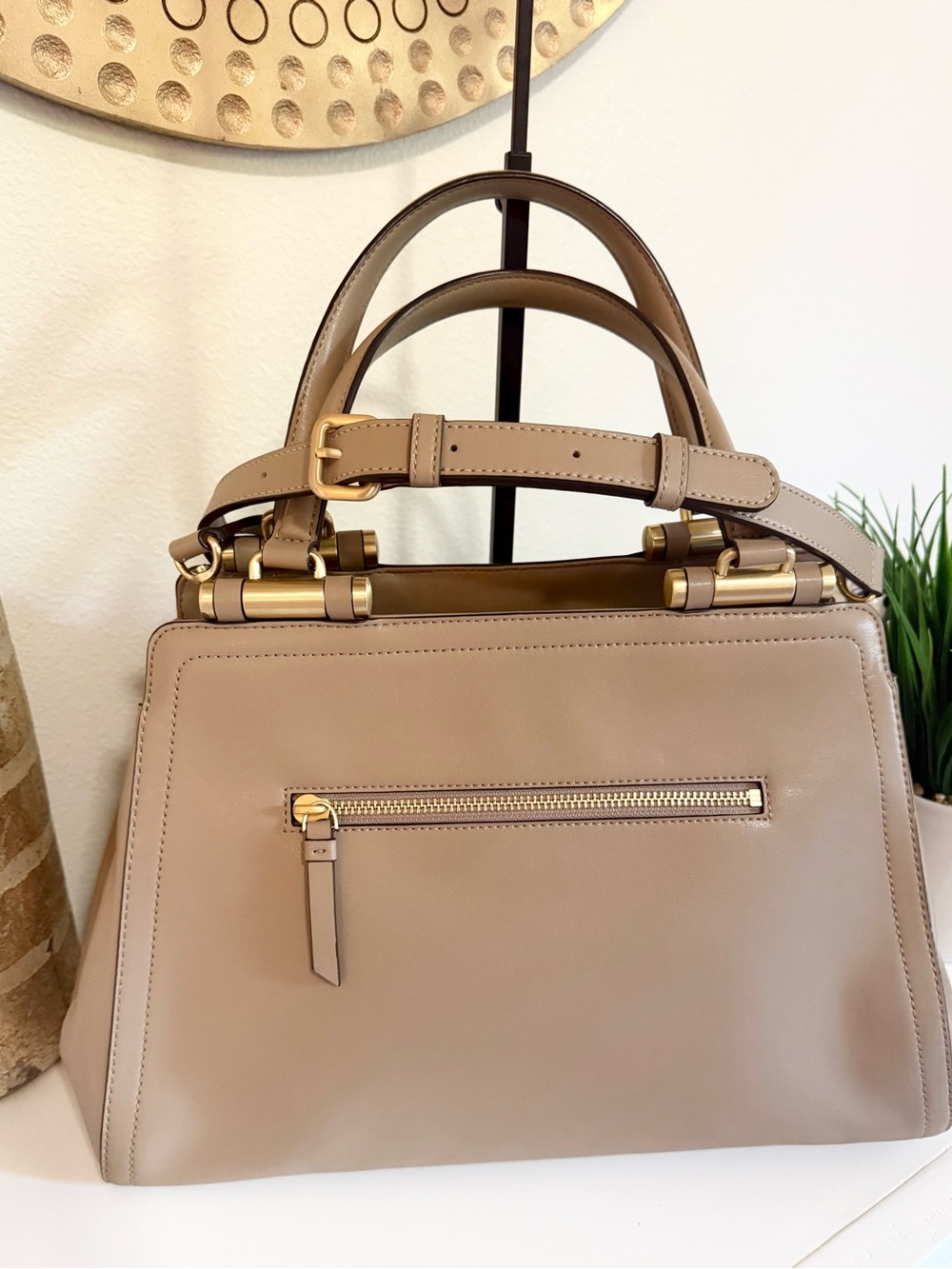 Donna Karan Hardware Leather Satchel - Picture 3 of 7